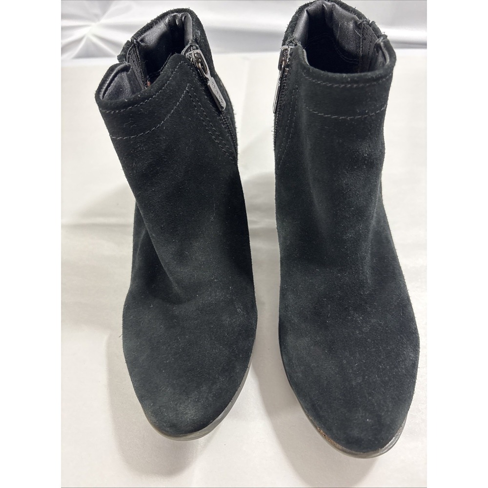 Blondo Valli Waterproof Black Suede Ankle Booties Block Heel Side Zip Size 6.5M - Picture 2 of 8